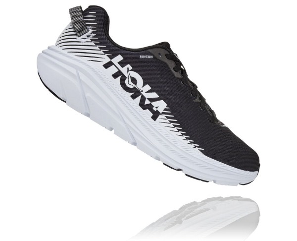 Hoka One One Rincon 2 Mens UK - Black / White Road Running Shoes - GOYAP0516